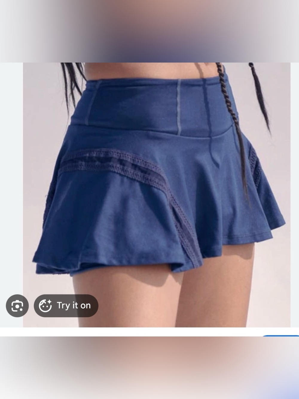 FP Movement by Free People Navy Flared Mini Skirt